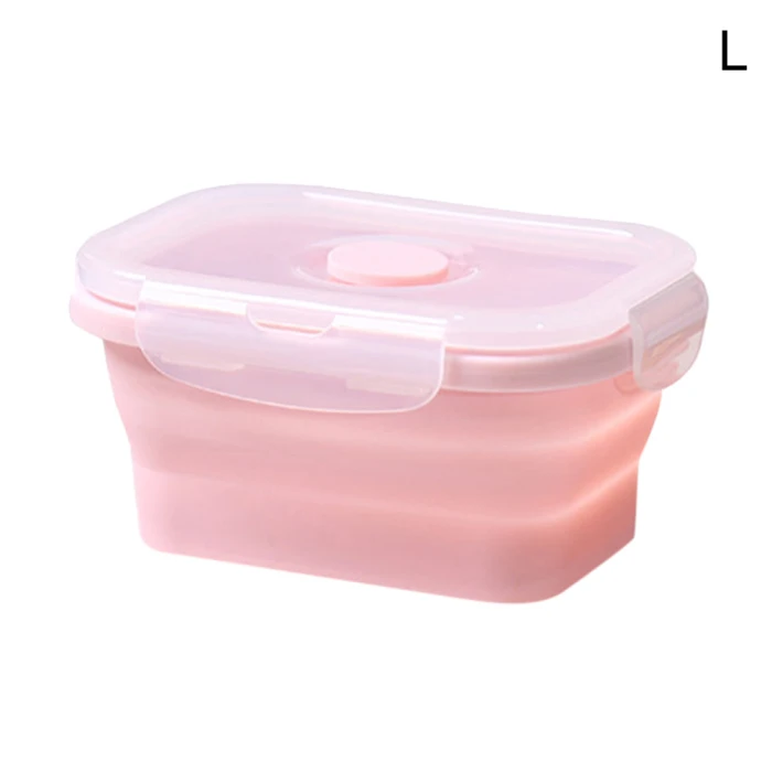 Контейнер для хранения еды Ланч-бокс складной износостойкие столовые приборы силиконовые микроволновые нагревательные HUG-предложения