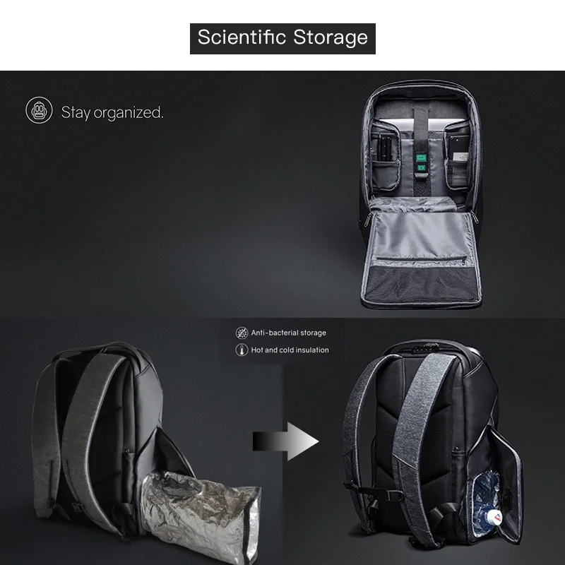 Krion дизайн FlexPack GO Противоугонный рюкзак мужская дорожная сумка зарядка через usb рюкзак для ноутбука 15,6 дюймов школьная сумка для мальчиков-подростков