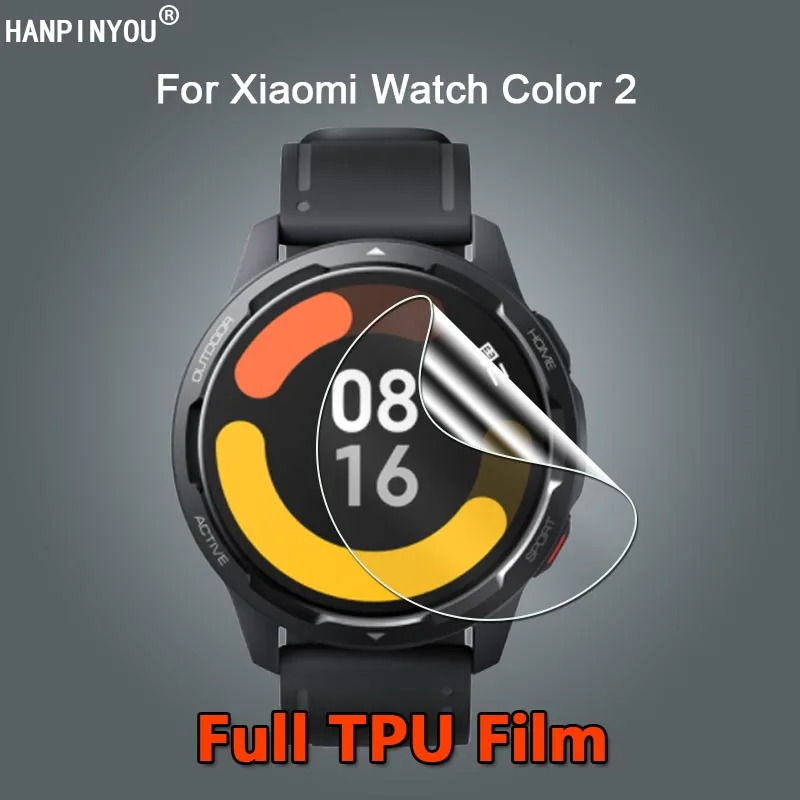 10 Pezzi Per Xiaomi Mi Watch Color 2 Color2 Smartwatch Ultra Clear Slim Soft Tpu Hydrogel Pellicola Salvaschermo-Vetro Non Temperato