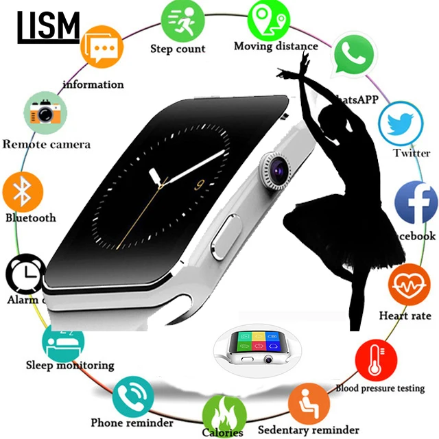 

New Arrival X6 Smart Watch with Camera Touch Screen Support SIM TF Card Bluetooth Smartwatch For Men Women kids lady pk GT08 P68