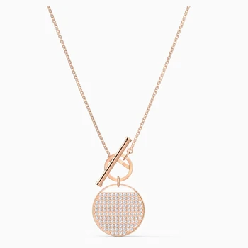 

GINGER T BAR High-quality Fashionable Zircon Necklace with Rose Gold Plated Tone and T-buckle To Create A Sense of Hierarchy