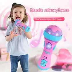 Детский микрофон для пения игрушечный микрофон для караоке с светодиодный музыкальной развивающей игрушкой в подарок создают Веселые