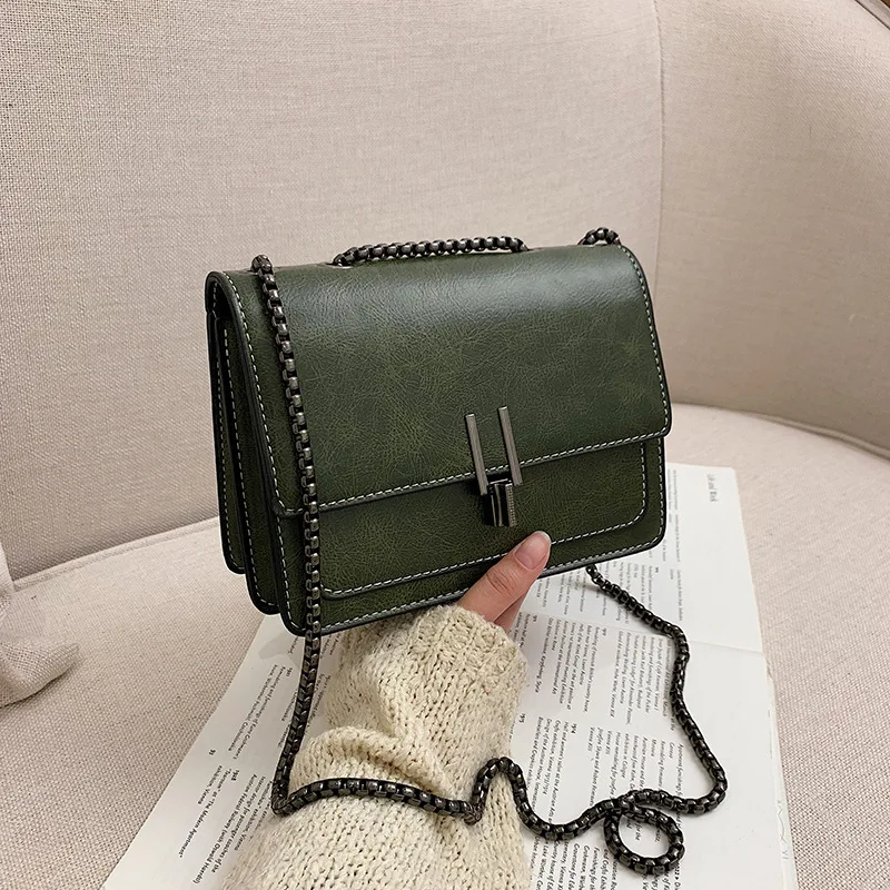 

Versatile Bag Women's INS Fashion New Style 2019-Style Retro Hong Kong Style Square Sling Bag Western Style Shoulder Bag with Ch