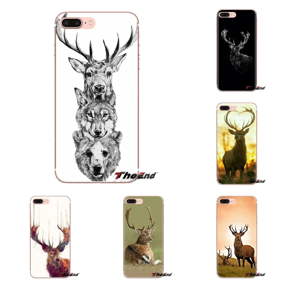 Transparent TPU Cover Bag Minimalist animal deer For Sony Xperia Z Z1 Z2 Z3 Z5 compact M2 M4 M5 C4 E3 T3 XA Huawei Mate 7 8 Y3II |