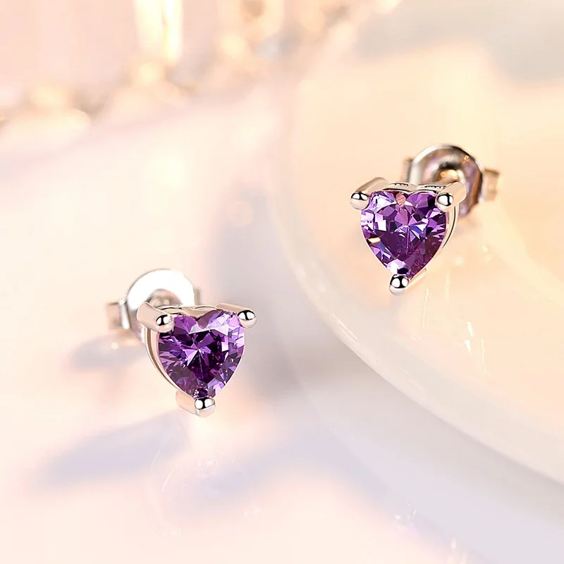 Orecchini A Bottone Stile Semplice Romantico Di Nuova Moda Romantico Cuore Rosa Zirconia Pietra Orecchino Minimale Piercing Cartilagine Regali Per Ung