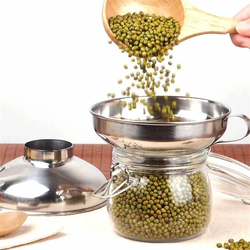 

Stainless Steel Wide Mouth Funnel Canning Hopper Filter Food Pickles Jam Funnel Kitchen Gadgets Cooking Tools