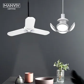 

Creative Led Lamp E27 Led Bulb 40W Ceiling Fan Lampada 85-265V Led Light LED Garage Light Foldable Football Blade Angle Adjustab