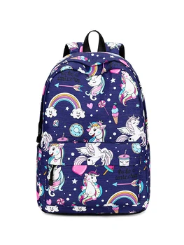 

Cheap Fashion Cartoon Unicorn Waterproof School Backpacks Bags For Teens Boys Girls