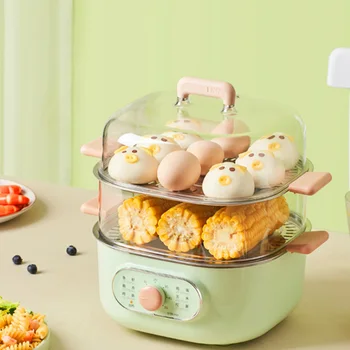 

220V Multi-Function Home Double-Layer Electric Steamer Steam Cooker Breakfast Machine Automatic Power-off Steamer Food Warmer