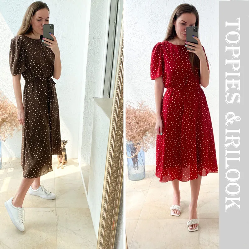 toppies summer white polka dot chiffon dress womens midi dress short sleeve slim waist vestidos mujer 2020 toppies summer white polka dot chiffon dress womens midi dress short sleeve slim waist vestidos mujer 2020
