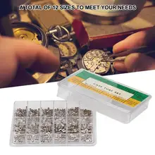 12 размеров корпус для часов трубчатые трубы для водонепроницаемой короны ассортимент металлических часов короны часть ремонтный инструмент аксессуар для часовых аппаратов