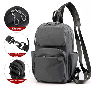 

Large Capacity Men Chest Bag For Female Nylon Sling Bag Casual Crossbody Bags For Phone Ipad Shoulder Travel Bag