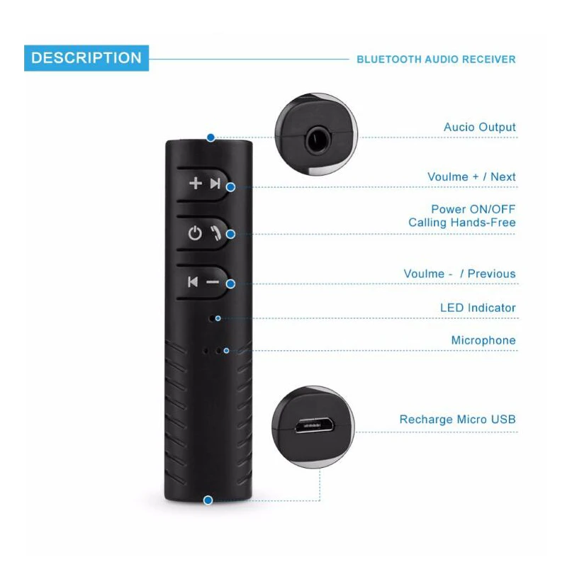 Беспроводной автомобильный Bluetooth AUX 3,5 мм USB Bluetooth приемник Громкая связь Bluetooth адаптер автомобильный передатчик автомобильный музыкальный приемник