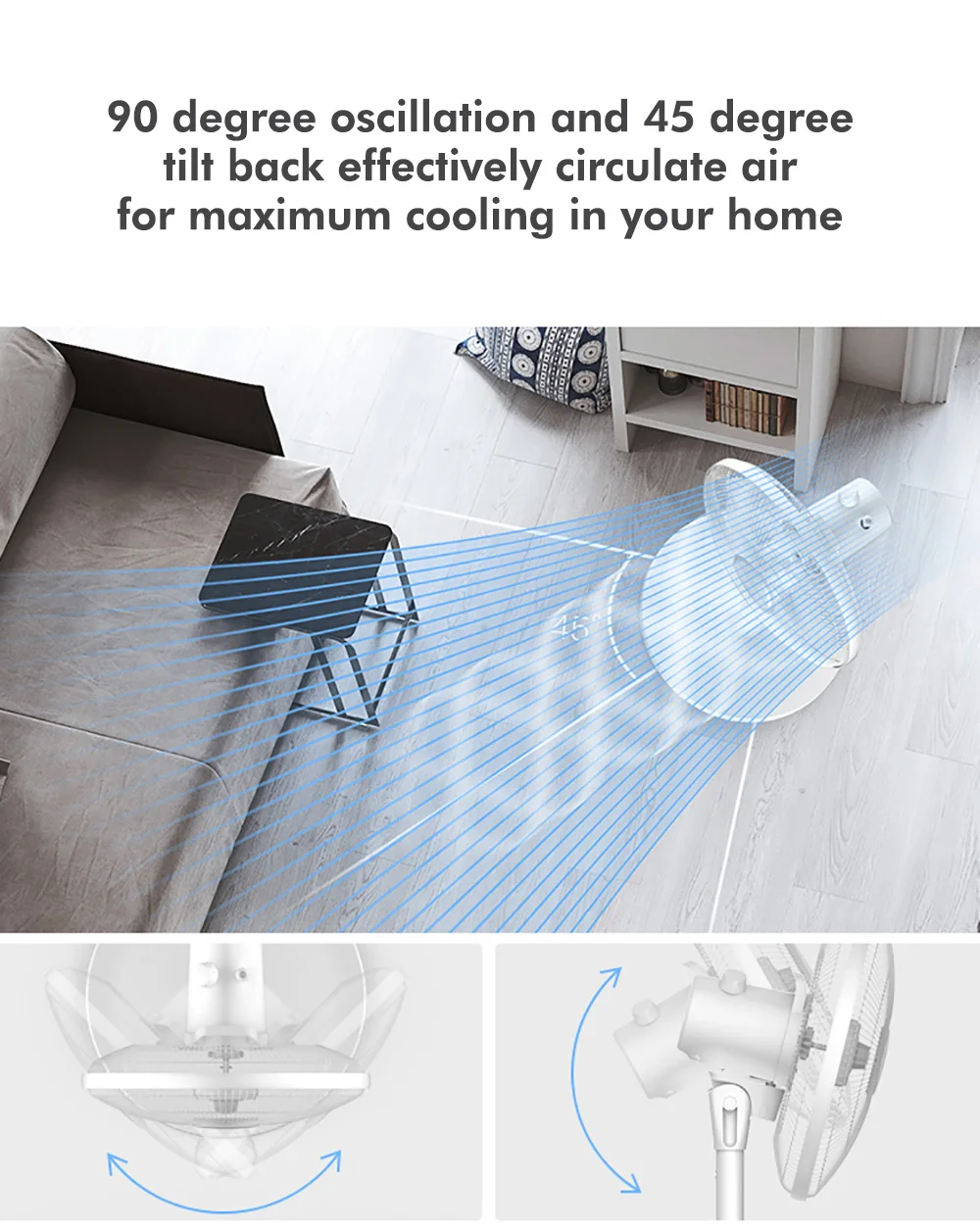 11 Deerma Natural Wind Pedestal Fan 50W 220V 3 Stepless Speed Electric Standing Floor Fan Air Conditioner For Home Office