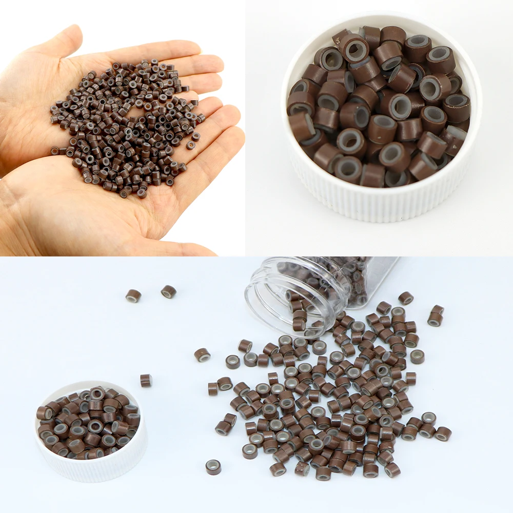 Ring Beads Hair Extensions Tools 200 Pcs Microring Con Vite Silicone Micro Rings/beads for Hair Extensions 5 Colors Optional 5.0mm*3.0mm