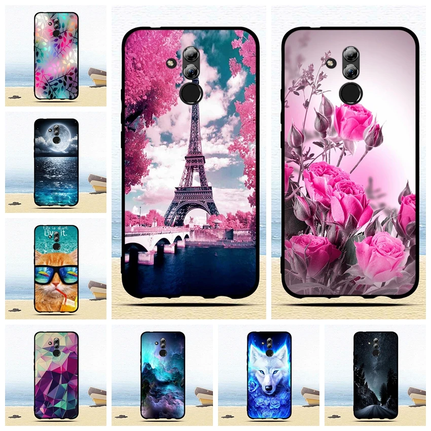 Силиконовый чехол для Huawei Mate 20 Lite защитный черный матовый мягкий |