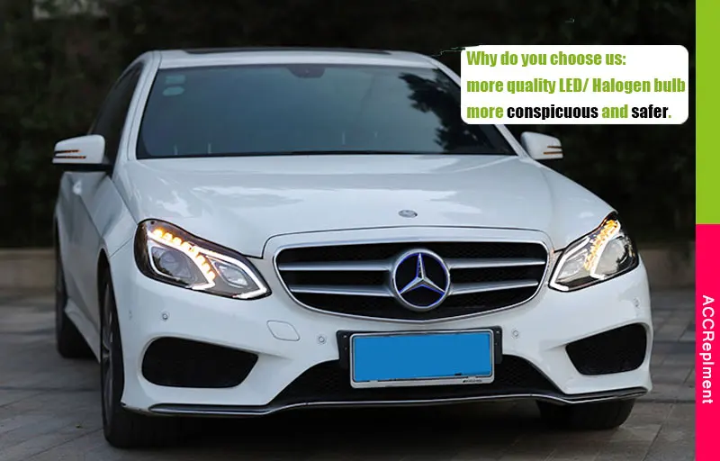 Car styling For Benz E-Class headlights angel eyes For Benz E-Class LED light bar Q5 bi xenon lens h7 xenon day light