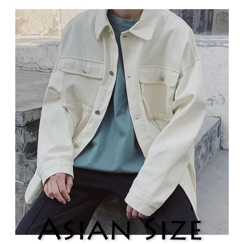 Privathinker, мужская хлопковая куртка,, свободная, однотонная, мужская, стиль сафари, корейский стиль, куртки, мужские, осень, зима, хип-хоп, пальто, куртка, большие размеры - Цвет: Beige(Asian Size)