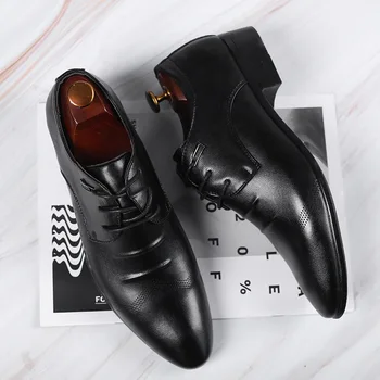 

Fashion Slip On Men Dress Shoes Men Oxfords Fashion Business Dress Men Shoes New Classic Leather Men'S Suits Shoes 2020