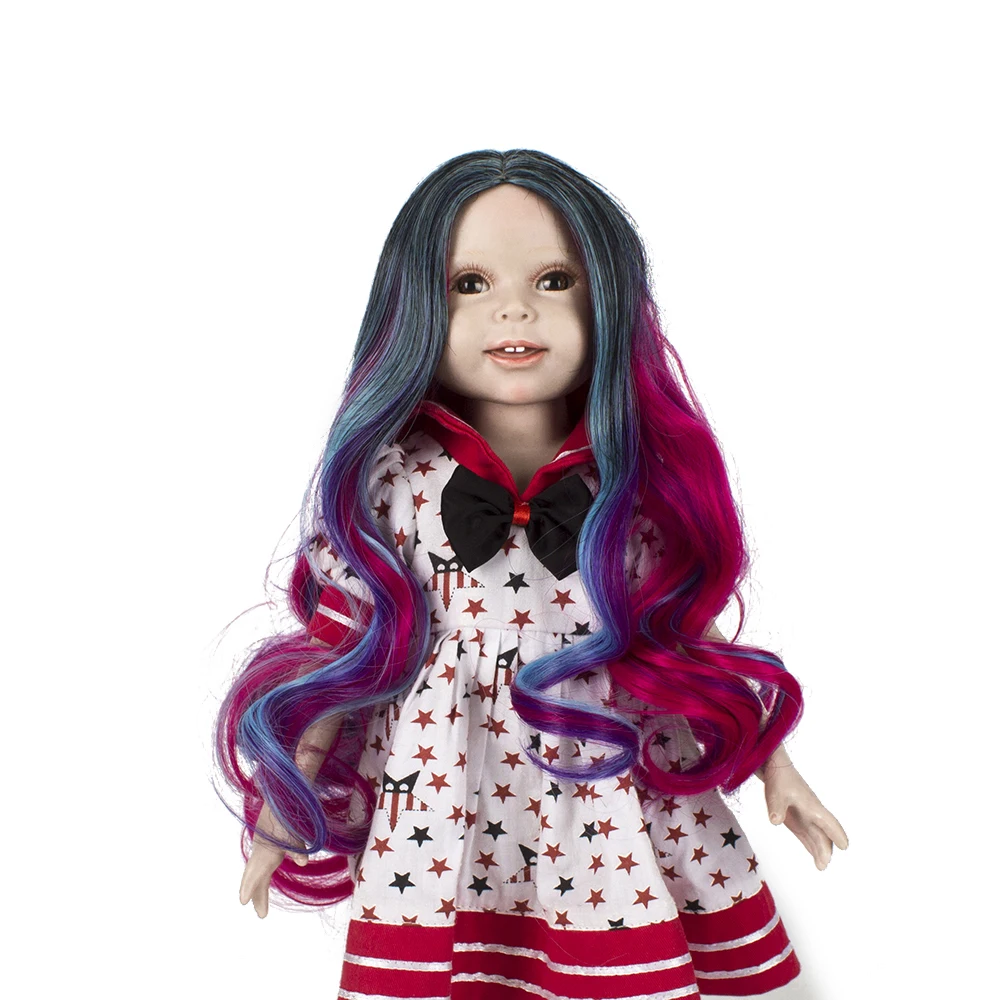 

Muzi Natural color Synthetic Hair Wigs for 18'' Height American Doll DIY Making Wigs Accessories Girl Christmas Birthday Gifts