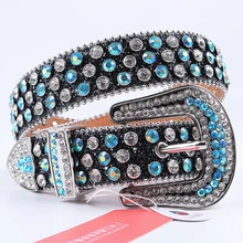 Black For Gothic Rhinestone Men Belts Luxury Crystal Studded Belts For Women In Pu Leather Jeans Decorative Strap Ceinture Homme