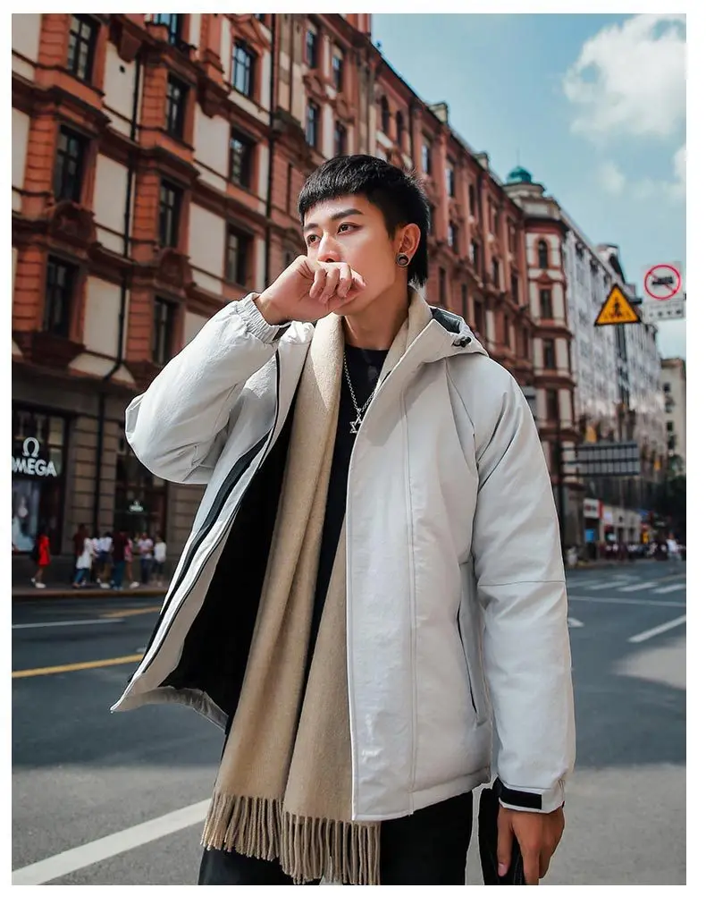 New Style MEN'S down Jacket Short Handsome Men Thick Korean-style Trend Hooded Coat