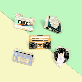 

Rock Until Dead Enamel Pins Player Music Tape Cassette Retro Music Brooches Bag Lapel Pin Badge Jewelry Gift for Friends