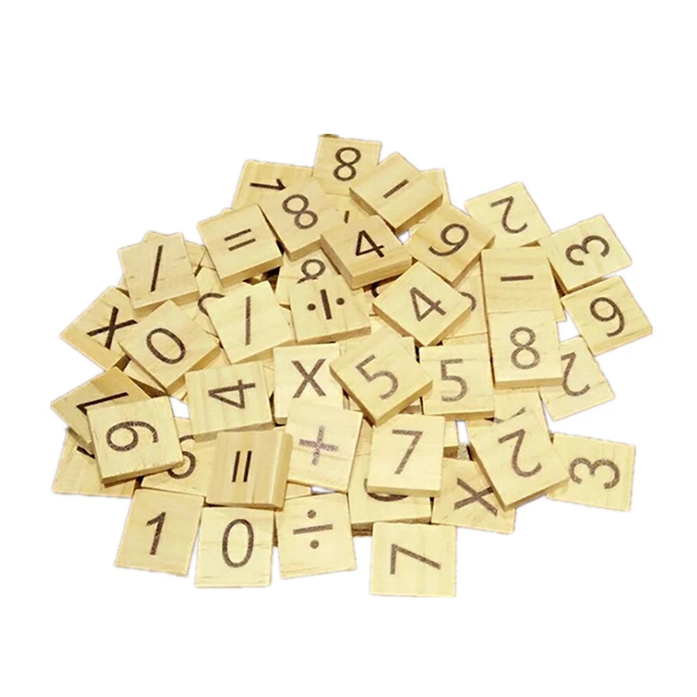 100Pcs/set English Words Wooden Letters Alphabet Tiles Black Scrabble Letters& Numbers For Crafts Wood 3