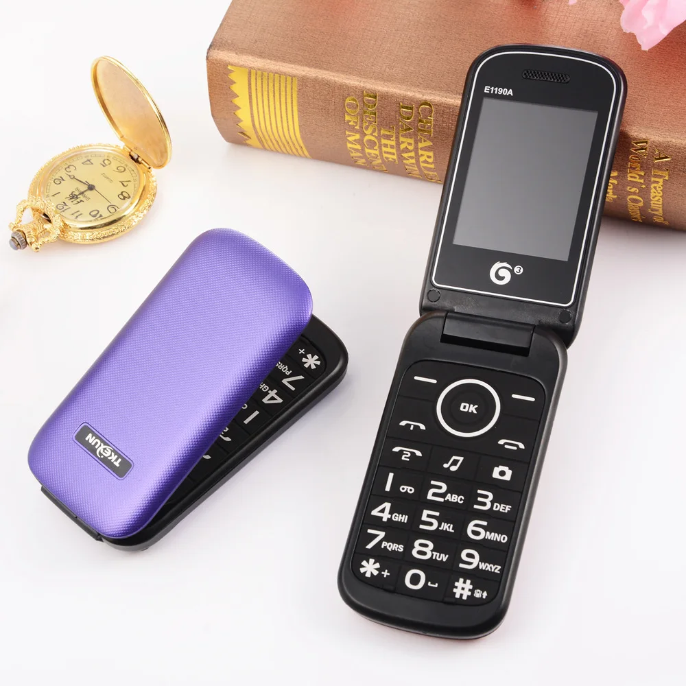 

E1190 Flip High-definition 2.4 Large Screen Family Affection No. Large Button Large Voice Functional Mobile Phone Multinational