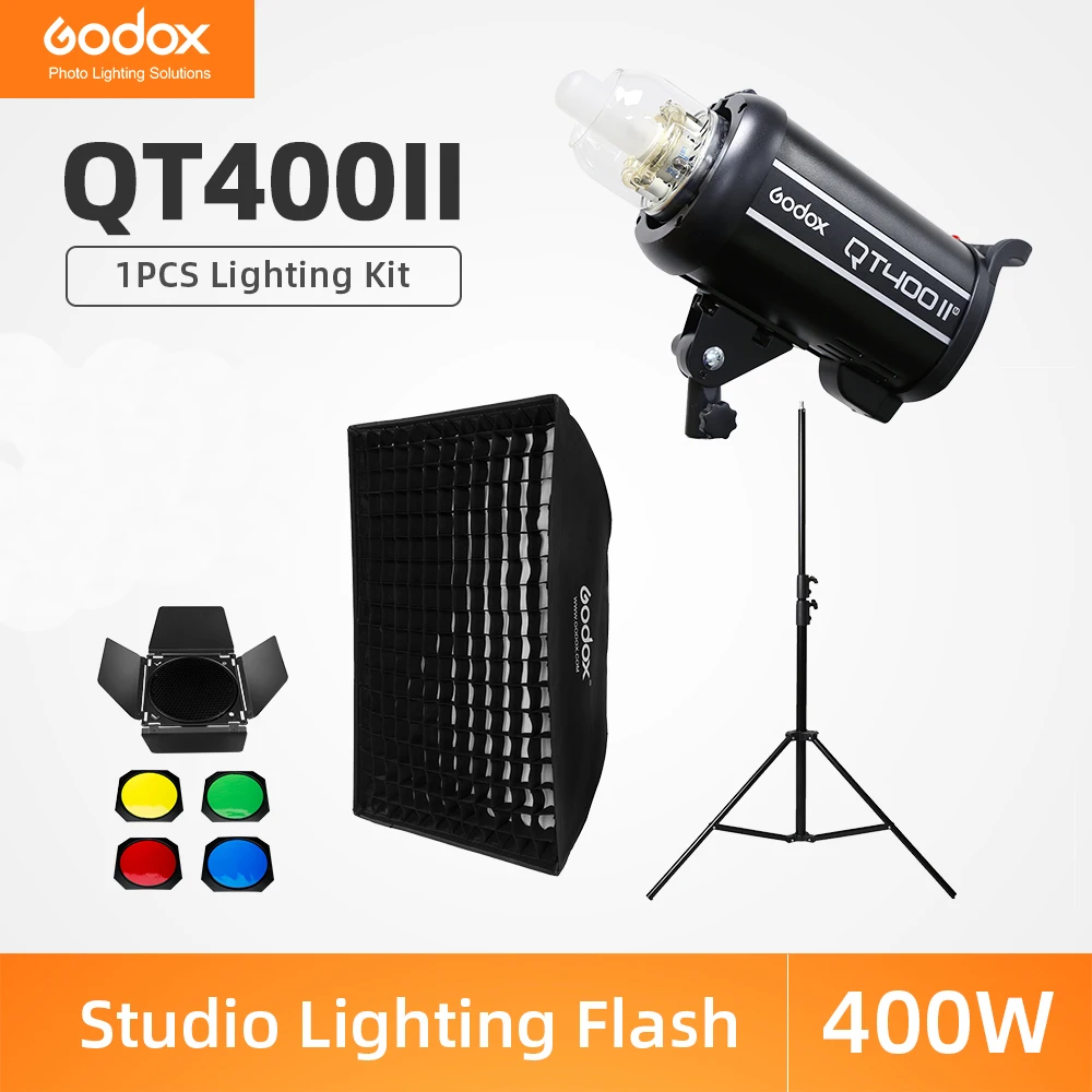 Godox QT400II 400Ws профессиональная студийная вспышка стробоскоп + 2 8 м светильник