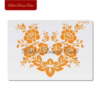 

Penoy Flower Drawing Stencils Cake Stencil DIY Scrapbooking Painting Plastic Layering Stencil Home Decoration Template