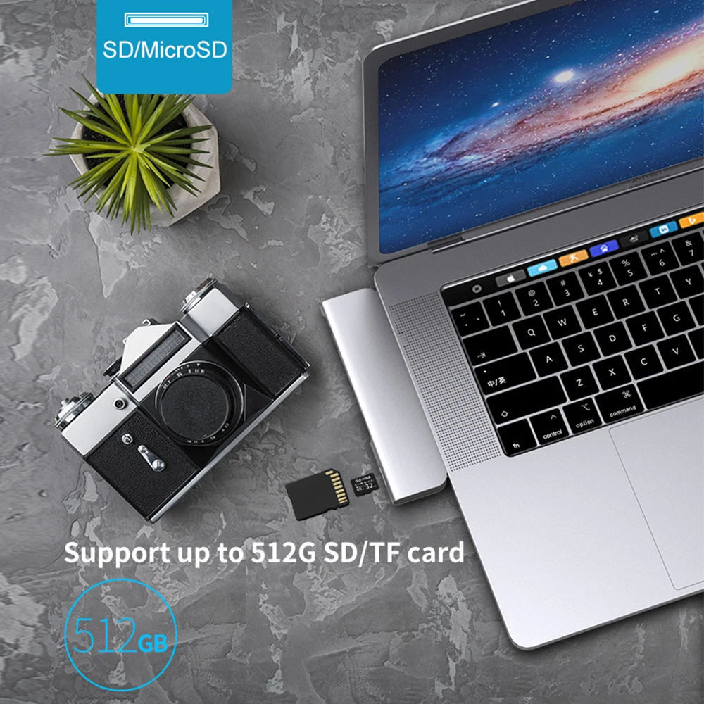 Hub Usb Tipo-c para Adaptador Hdmi 4k Thunderbolt Usb c 3.0 Slot para Leitor sd tf pd para Macbook Pro Air 20232023 Usb 3.1 - Imagem 6
