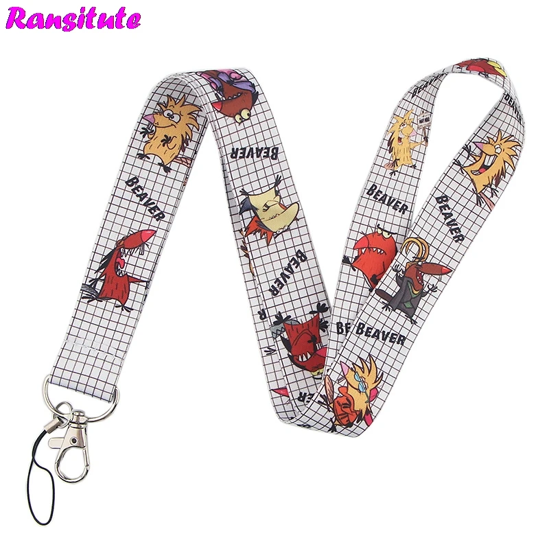 Ransitute Angry beaver ID card lanyard/брелок для мобильного телефона/DIY ID lanyard neckband аксессуары декоративные подарки R569