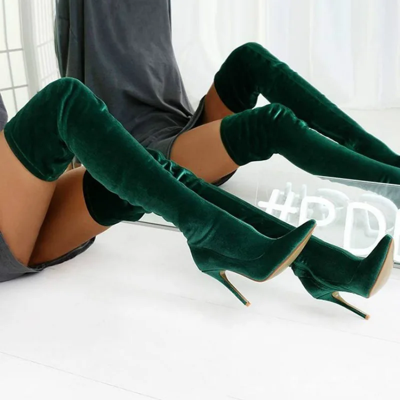 Bootee/женские ботинки г. Пикантная пикантная обувь на высоком каблуке с острым носком роскошные дизайнерские женские ботфорты на молнии