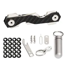 Высокое качество экологически чистый зажим для хранения ключей из углеродного волокна настраиваемый металлический ключ аксессуары простота Открытый EDC