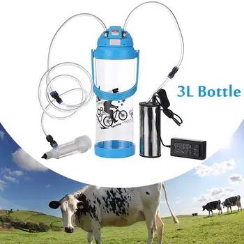

3L Efficient Electric Milking Machine Cow Goat Sheep Milker Single Vacuum Pump Bucket Food Safety Level Plastic Milking Machines