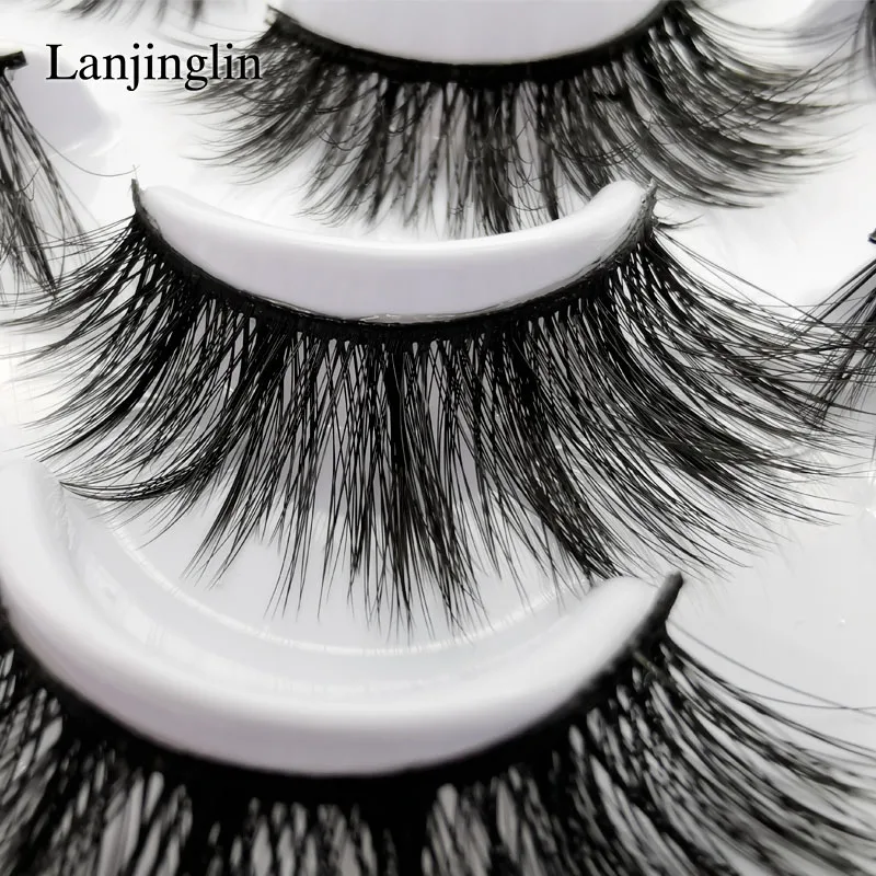 LANJINGLIN 10 пар норковые ресницы натуральные 3d норковые ресницы ручной работы Макияж Мягкие Накладные ресницы объем поддельные искусственные ресницы cils