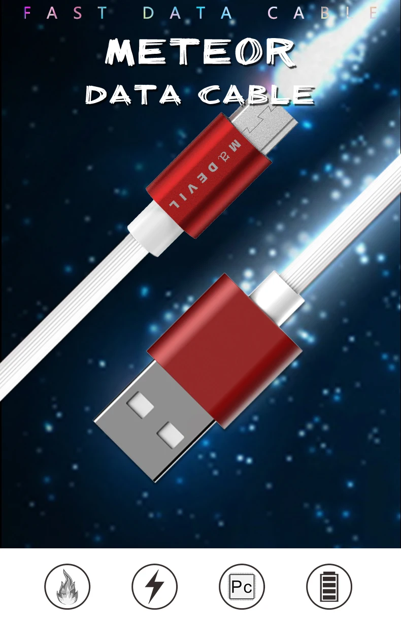 Madevil Type C USB data sync Cable for Samsung Galaxy Oneplus 6t Type-C QC Fast Charging Cable for android mobile phone