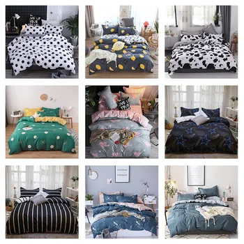 

Fuwatacchi 3/4pcs Nordic Printed Bedding Sets Striped King Size Bed Sheets And Pillowcases for Home Bed Duvet Cover Bedding Set
