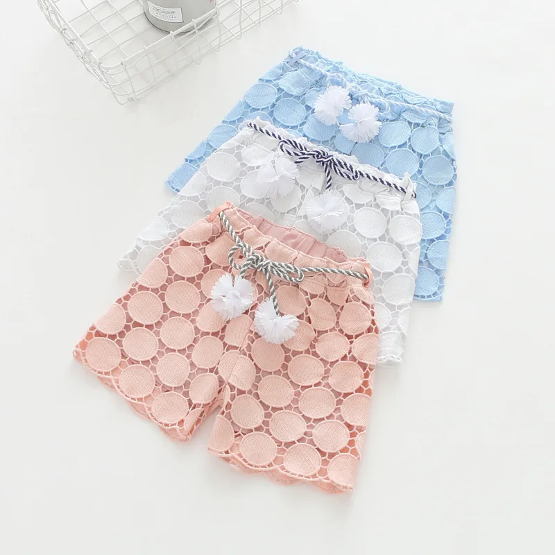 

2019 Summer New Style Korean-style Girls Circle Hollow out Casual Shorts