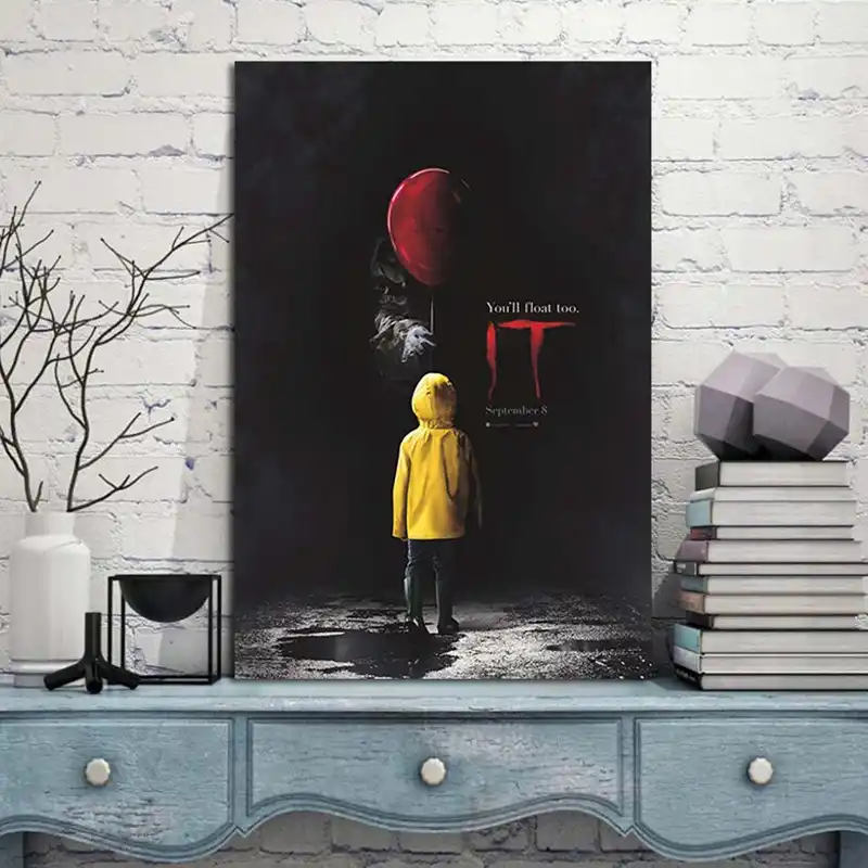 stephen king s it poster movie canvas painting home living room decorative hanging painting horror film poster canvas art wall painting calligraphy aliexpress aliexpress