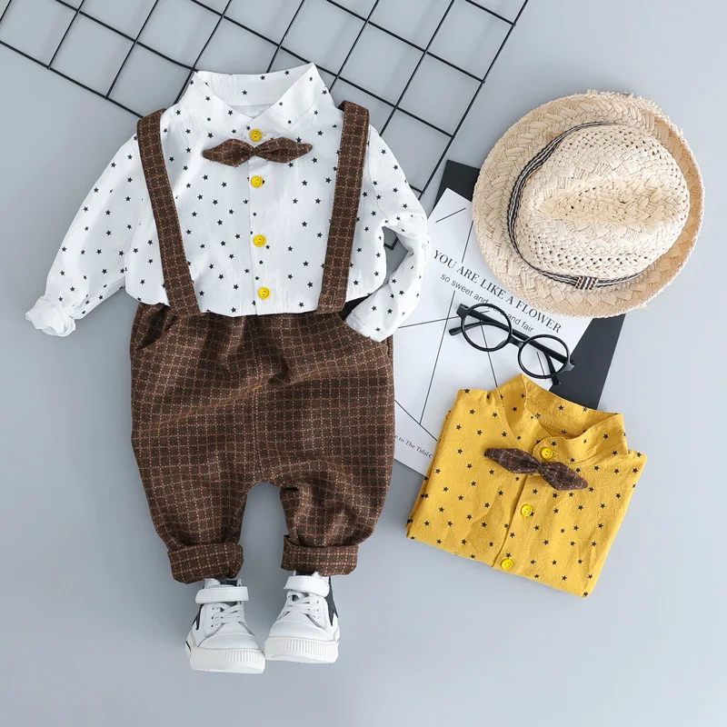 Owligbaby/комплекты детской одежды для Малышей Рубашка маленьких мальчиков + штаны
