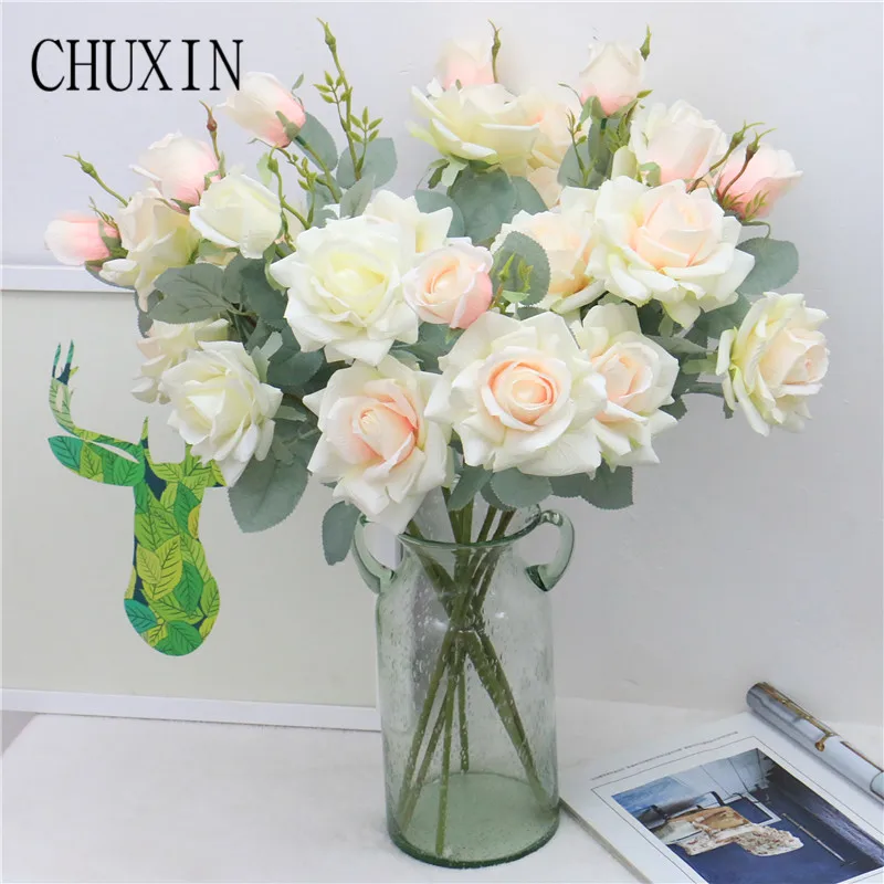 CHUXIN, искусственный аромат, сладкие розы, искусственные цветы, шелковые цветы, искусственные цветы для дома, вечерние, свадебные украшения, Роза для душа