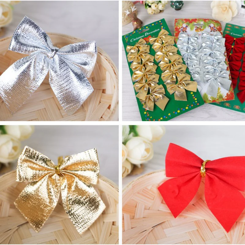

72 Pcs/Set Christmas Pretty Decorations Xmas Tree Ornament Festival Party Home Bowknots Baubles New Year Decors Supplies