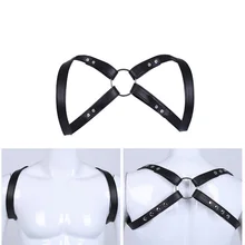 Для мужчин бондаж нагрудный ремень для тела из искусственной кожи Регулируемый топы, костюм Гей Мужской уплотнительное кольцо пряжкой белье Ремни во взрослом игровое снаряжение