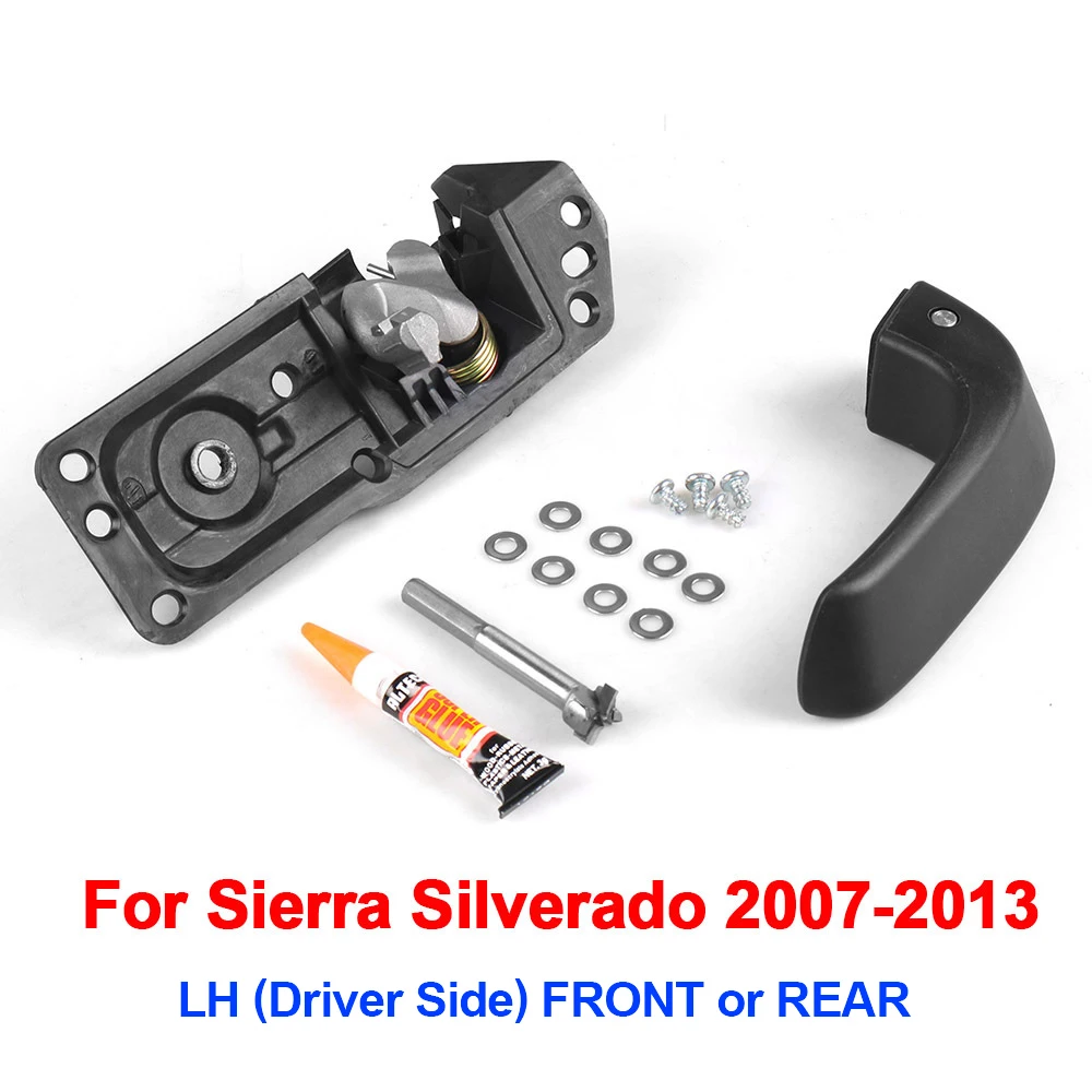 Черная ABS Металлическая Автомобильная Ручка левой двери для Chevrolet Silverado 2500 HD 2007-14 LH со стороны водителя Передняя или задняя дверная ручка