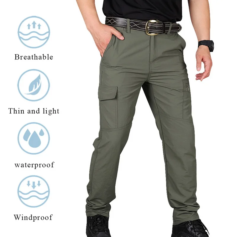 MoneRffi, тактические штаны, мужские, летние, повседневные, армейские, Военный стиль, мужские, s, брюки-карго, водонепроницаемые, быстросохнущие, Мужские штаны