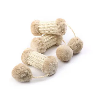 

1PC Pet Kitten Chewing Toy Claws Thumb Bite Cat For Column Plus Plush Ball Grinding Cats Teeth Cat Sisal Claw Interactive Toy