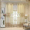 Luxury Hollow Out Flowers Embroidery Curtains for Living Room Semi-Blackout Beige Elegant European Window Drapes for Bedroom #VT ► Photo 2/6