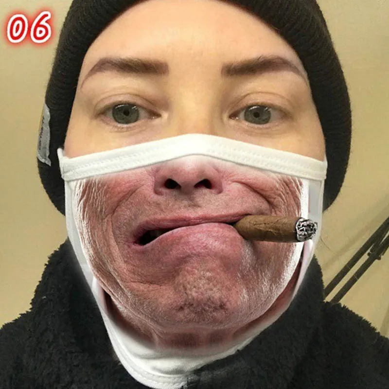 Унисекс эластичные забавная маска для лица Анти пыль из дышащего хлопка Моющиеся